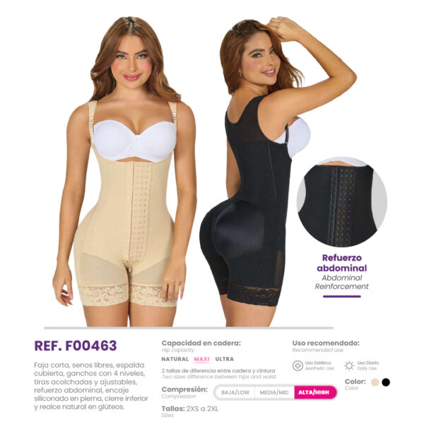 faja corta con espalda cubierta y senos libres ref. f00463